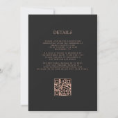 Invitation Emerald Green Agate Rose Gold QR Code Mariage (Dos)