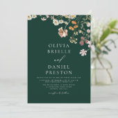 Invitation Emerald Green All in One QR Code Mariage (Debout devant)