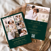 Invitation Emerald Green All In One QR Code Mariage photo