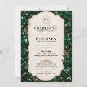 Invitation Emerald Green and Gold Luxury Gemstone (Devant)