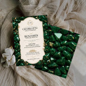 Invitation Emerald Green and Gold Luxury Gemstone