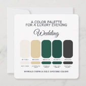 Invitation Emerald Green and Gold Wedding Color Palette Card (Dos)