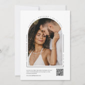 Invitation Emerald Green Arch Photo QR Code Monogramme (Dos)