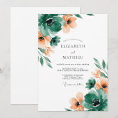 Invitation Emerald Green Artistic Spring Wedding (Devant / Derrière)