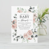 Invitation Emerald Green Baby shower Floral Vert (Debout devant)