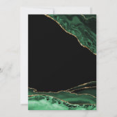 Invitation Emerald Green Black Gold Agate 40e anniversaire (Dos)