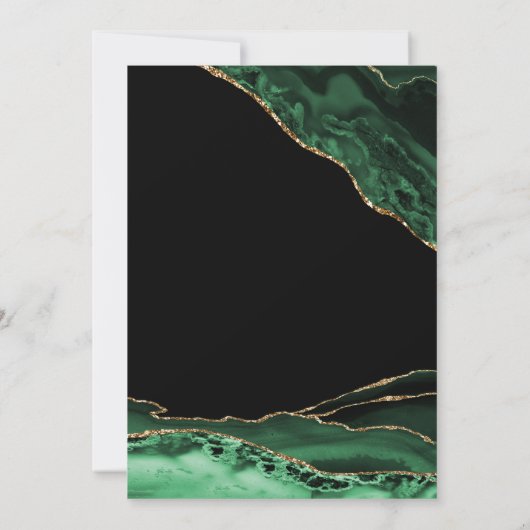 Invitation Emerald Green Black Gold Agate 90e anniversaire (Dos)
