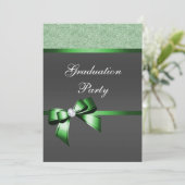 Invitation Emerald Green & Black Graduation Party (Debout devant)