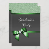 Invitation Emerald Green & Black Graduation Party (Devant / Derrière)