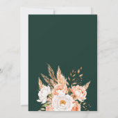 Invitation Emerald Green Boho Chic Floral Mariage (Dos)