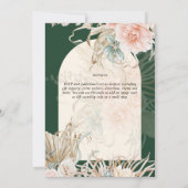 Invitation Emerald Green BOHO Peach Pampas Grass Mariage (Dos)