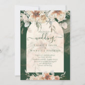 Invitation Emerald Green BOHO Terracotta Floral Mariage (Devant)