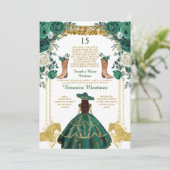 Invitation Emerald Green Boots Espagnol Or 15 Años Anniversai (Debout devant)