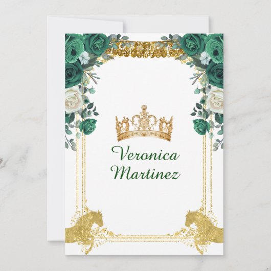 Invitation Emerald Green Boots Espagnol Or 15 Años Anniversai (Dos)