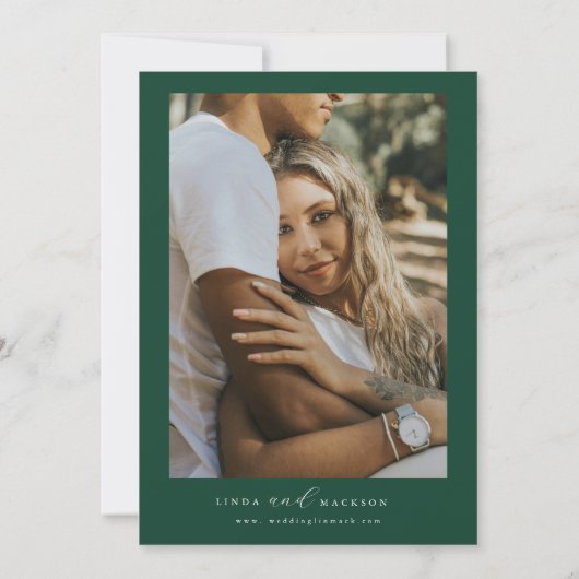 Invitation Emerald Green botanical crest monogram wedding (Dos)