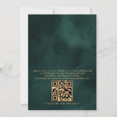 Invitation Emerald Green Botanical Elegant QR Code Wedding (Dos)