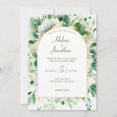 Invitation Emerald Green Botanical Floral Mariage élégant (Devant)