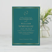 Invitation Emerald Green Bourgogne Dusty Rose Mariage (Debout devant)
