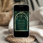 Invitation Emerald Green Butterfly Arch Mariage musulman