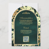 Invitation Emerald Green Butterfly Arch Mariage musulman (Dos)