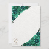 Invitation Emerald Green Charra Bottes florales Quinceañera (Dos)