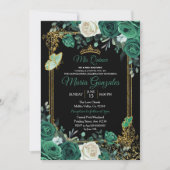 Invitation Emerald Green Charra Quinceanera (Devant)