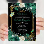 Invitation Emerald Green Charra Quinceanera<br><div class="desc">Emerald Green Charra Quinceanera Invitation Mis Quince Anos,  15e anniversaire, </div>