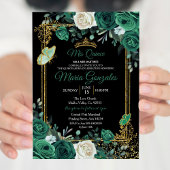 Invitation Emerald Green Charra Quinceanera