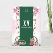 Invitation Emerald Green Charro Quinceanera Ajouter photo (Dos)