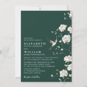 Invitation Emerald Green Chinoiserie Floral Mariage Photo (Devant)