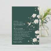 Invitation Emerald Green Chinoiserie Floral Mariage Photo (Debout devant)