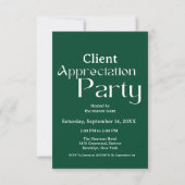 Invitation Emerald green client remerciement (Devant)