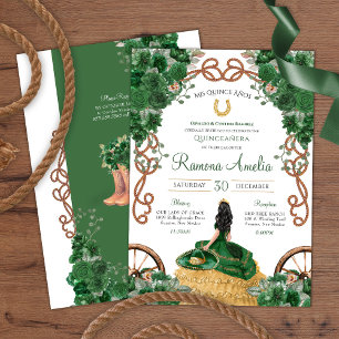 Invitation Emerald Green Country Western Charro Quinceañera