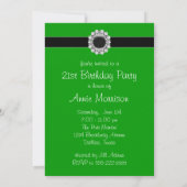 Invitation Emerald Green Damask 21st Birthday Party Invitatio (Dos)