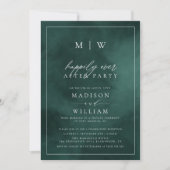 Invitation Emerald Green Elegant Elopement Mariage (Devant)