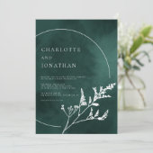 Invitation Emerald Green Elegant Green Mariage (Debout devant)