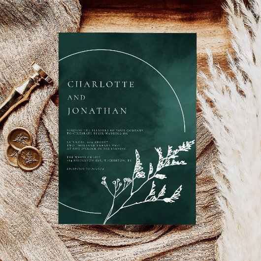 Invitation Emerald Green Elegant Green Mariage