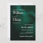 Invitation Emerald Green Elegant Modern PHOTO Wedding (Devant)