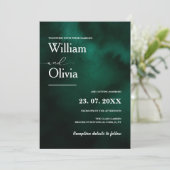 Invitation Emerald Green Elegant Modern PHOTO Wedding (Debout devant)