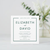 Invitation Emerald Green Elegant moderne minimaliste Mariage (Debout devant)