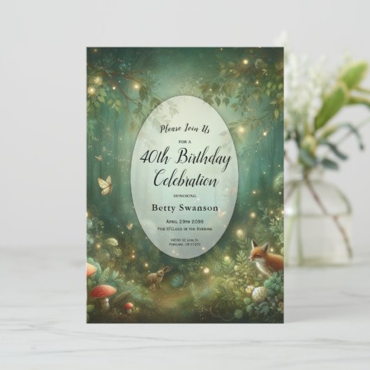 Invitation Emerald Green Enchanted Forest (Debout devant)