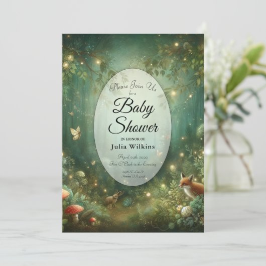 Invitation Emerald Green Enchanted Forest (Debout devant)