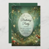 Invitation Emerald Green Enchanted Forest (Devant / Derrière)