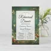Invitation Emerald Green Enchanted Forest Rehearsal Dinner (Debout devant)