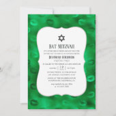 Invitation Emerald Green et Black Glam Bat mitzvah (Devant)