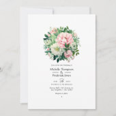 Invitation Emerald Green et Blush Pink FlorMariage (Devant)