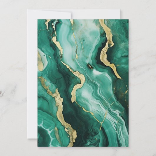 Invitation Emerald Green et Gold Agate 40e anniversaire (Dos)