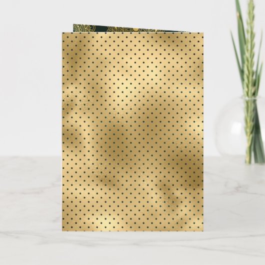 Invitation Emerald Green et Gold Asian Motif Mariage musulman (Dos)