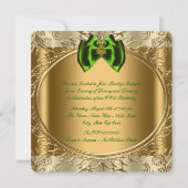 Invitation Emerald Green et Gold Birthday Party (Dos)