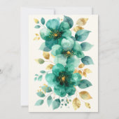 Invitation Emerald Green et Gold Floral 50e anniversaire (Dos)